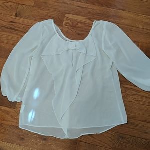 A. byer white blouse with bow back